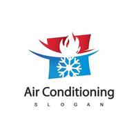 logotipo de ar condicionado, conceito de logotipo hvac vetor
