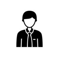 avatar ícone do uma trabalhador ou empregado vestindo uma camisa e gravata vetor