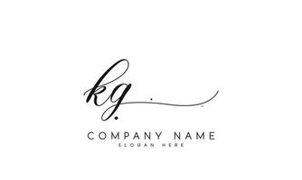 caligrafia assinatura estilo carta kg logotipo Projeto dentro branco fundo. pró vetor. vetor