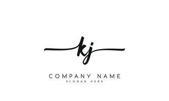 caligrafia assinatura estilo carta kj logotipo Projeto dentro branco fundo. pró vetor. vetor