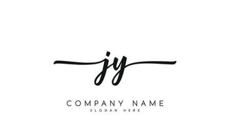 caligrafia assinatura estilo carta jy logotipo Projeto dentro branco fundo. pró vetor. vetor