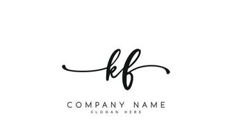 caligrafia assinatura estilo carta kf logotipo Projeto dentro branco fundo. pró vetor. vetor