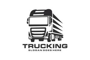 comercial Entrega carga caminhões silhuetas isolado em branco fundo adequado para logotipo ou emblema modelo vetor