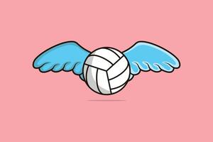 voleibol e asas vetor ilustração. Esportes objetos ícone conceito. voleibol com asas logotipo vetor. vôo voleibol vetor Projeto com sombra em Rosa fundo.