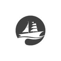 Navegando barco iate logotipo vetor ilustração