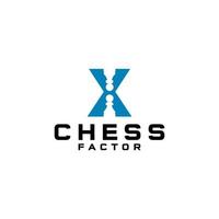 x xadrez fator logotipo Projeto vetor