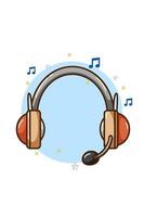 ilustração do ícone da música com fone de ouvido vetor