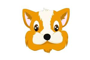 animal de desenho de logotipo de cachorro laranja vetor