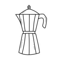 café Panela dentro rabisco estilo. vetor ilustração. isolado café criador dentro linha estilo.