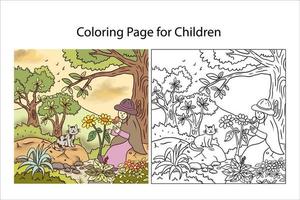 página para colorir para crianças vetor
