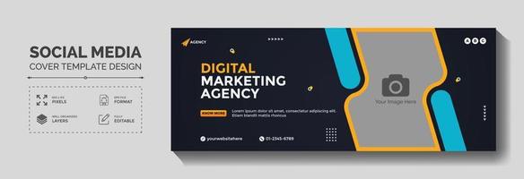 digital marketing agência e corporativo o negócio promoção social meios de comunicação bandeira modelo vetor