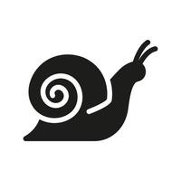 Caracol silhueta ícone. lesma dentro Concha rastejar glifo pictograma. hélice lento ícone. fofa escargot em movimento. viscoso comestível espiral molusco em branco fundo. animais selvagens símbolo. isolado vetor ilustração.