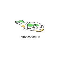 crocodilo jacaré predador réptil logotipo ícone símbolo, crocodilo logotipo Projeto com linha arte estilo vetor