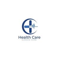 design de logotipo de cuidados de saúde vetor