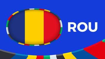 romênia bandeira estilizado para europeu futebol torneio qualificação. vetor