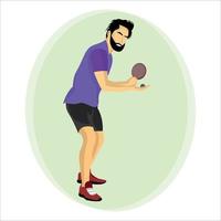 esporte homem jogando mesa tênis plano vetor ilustração Projeto