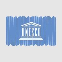 vetor de pincel de bandeira da unesco