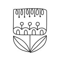 Scandi linha etno logotipo flor moderno abstrato rabisco boho enfeite padronizar. abstrato na moda linha arte imprimir. elegante vetor modelo para seu Projeto
