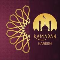 Ramadã kareem marrom fundo e dourado desenhos vetor