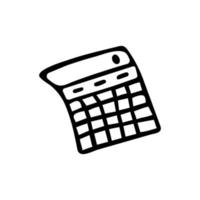 calculadora rabisco estilo Preto e branco ilustração vetor