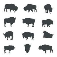 búfalo búfalo silhuetas, búfalo búfalo animais silhueta vetor