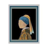 pintura menina com uma pérola brinco, artista jan vermeer, vetor paródia
