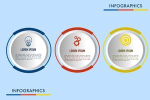 vetor infográfico Projeto modelo com 3 opções ou passos, Seções, segmentos. o negócio conceito. marketing infográfico vetor ilustração