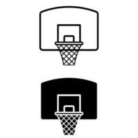 basquetebol ícone vetor definir. streetball ilustração placa coleção. esporte símbolo ou logotipo.