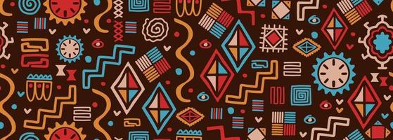 africano desatado padronizar étnico fundo mão desenhado geométrico tribal vetor