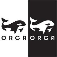 simples orca baleia animal ilustração logotipo criativo projeto, assassino baleia, embaixo da agua animal. logotipo para negócios, identidade e branding,crachá,conservação,ecologia conceito, mar animal proteção, vetor