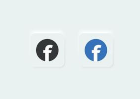 Facebook ícone na moda neumorfismo estilo, neumorfo Facebook logotipo ícone vetor ilustração