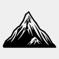 montanha silhueta - vetor ícone. rochoso picos. montanhas gamas. Preto e branco montanha ícone