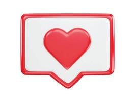 vermelho coração ícone com uma bate-papo ícone com 3d vetor ícone ilustração