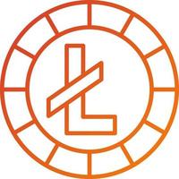 litecoin ícone estilo vetor