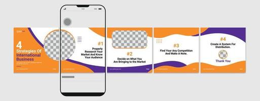 conjunto do carrossel postar modelo, editável carrossel publicar, social meios de comunicação carrossel postar para negócios. vetor