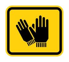 proteção de mãos necessária sinal em fundo branco vetor