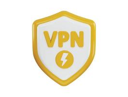 vpn ícone 3d Renderização vetor ilustração