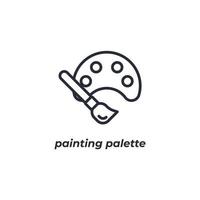 vetor placa pintura paleta símbolo é isolado em uma branco fundo. ícone cor editável.