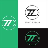 zd inicial carta logotipo vetor