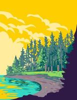 gwaii haanas nacional parque reserva dentro haida gwaii britânico Colômbia Canadá wpa poster arte vetor