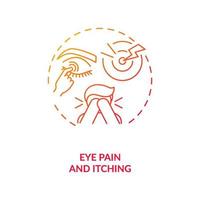 ícone do conceito de dor e coceira nos olhos vetor
