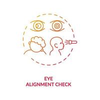 ícone de conceito de verificação de alinhamento de olhos vetor