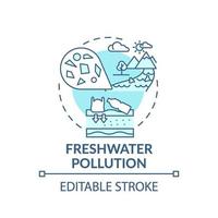 ícone do conceito de poluição de água doce vetor