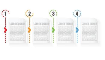 infográfico modelo degrau guia para o negócio em formação apresentação. vetor quadrado e ícones elementos. moderno fluxo de trabalho diagramas. relatório plano 4 tópicos