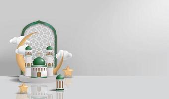 ilustração islâmico Ramadã kareem fundo 3d enfeite vetor