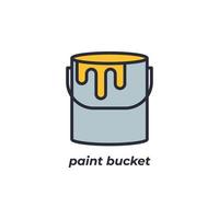 vetor placa pintura balde símbolo é isolado em uma branco fundo. ícone cor editável.