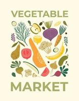 vetor ilustração do frutas e legumes. saudável Comida. Projeto para poster, csrd, folheto, cobrir e de outros usar.