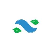 folha onda água simples Projeto natural símbolo logotipo vetor