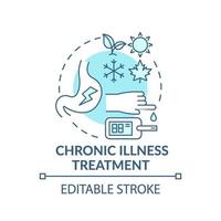 ícone de conceito azul de tratamento de doenças crônicas