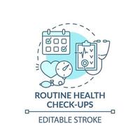 ícone de conceito azul de exames de saúde de rotina vetor